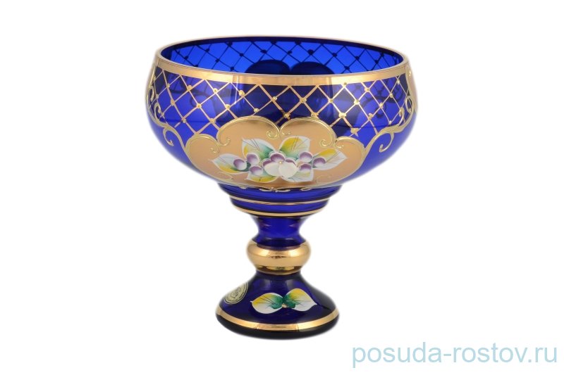 Ваза для конфет 13 см н/н "Лепка синяя" И-В / 097856