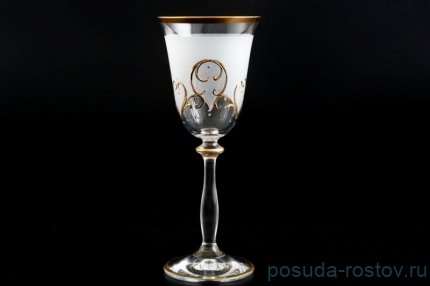 Бокалы для белого вина 185 мл 6 шт &quot;Анжела /Золотой узор&quot; / 097486