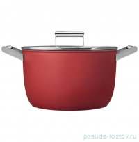 Кастрюля 26 см с крышкой красная 7,7 л &quot;Стиль 50-х г.г.&quot; / 303943
