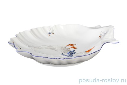 Салатник 21 см ракушка &quot;Корона /Гуси&quot; / 042294