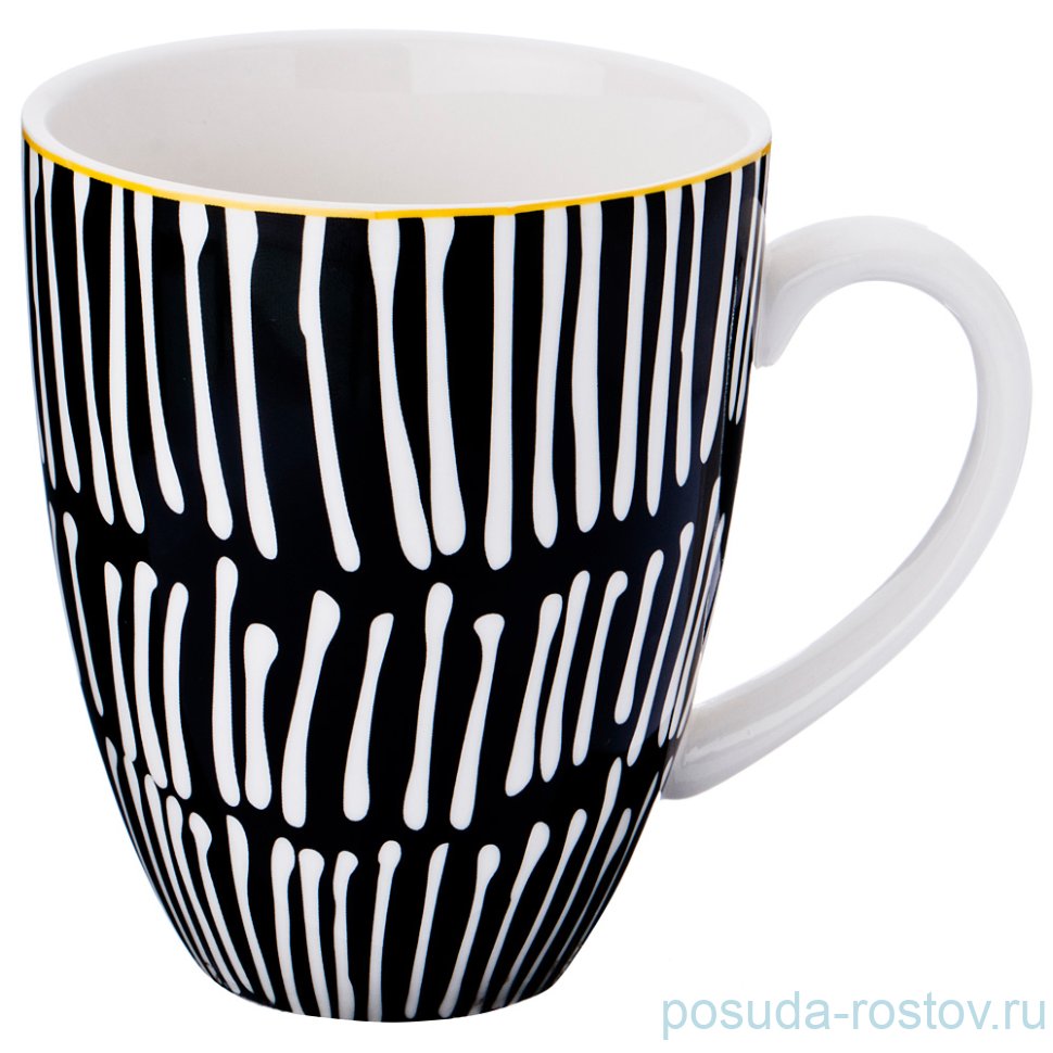 Кружка 350 мл черно-белое "Vogue /с жёлтым" / 190459