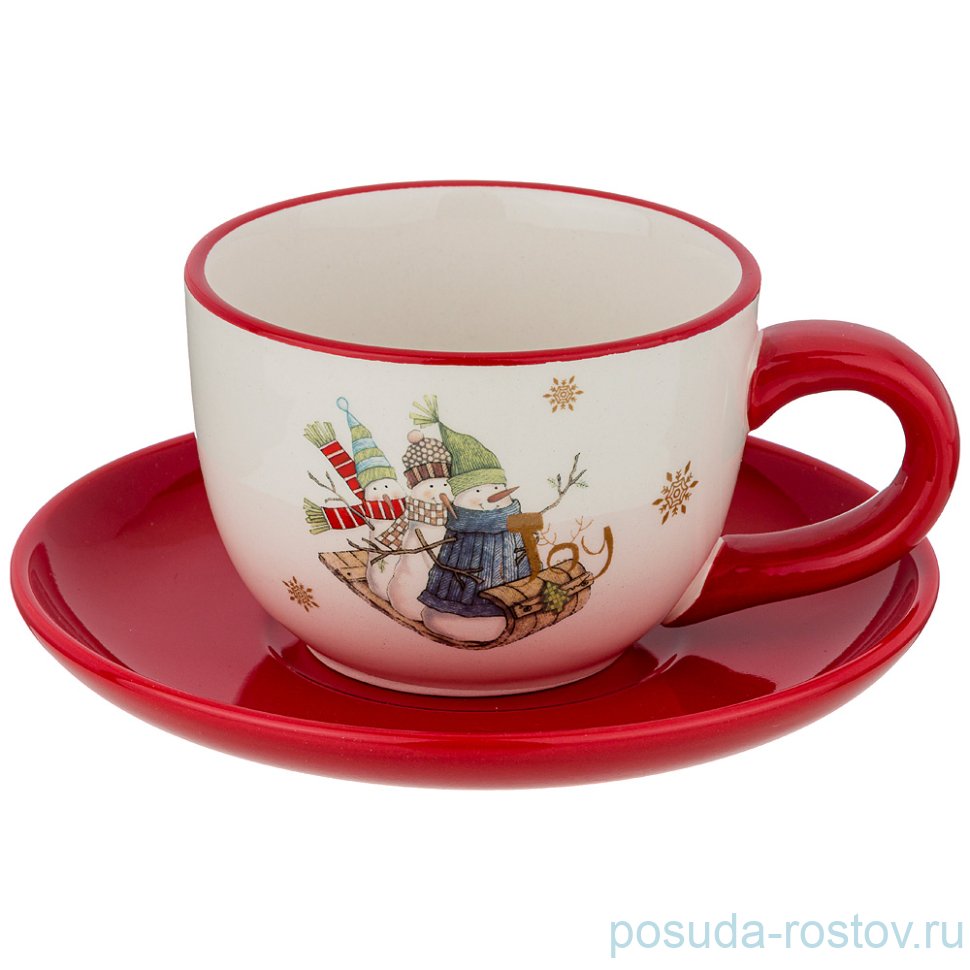 Чайная пара 250 мл 1 шт "Зимняя забава" / 215205