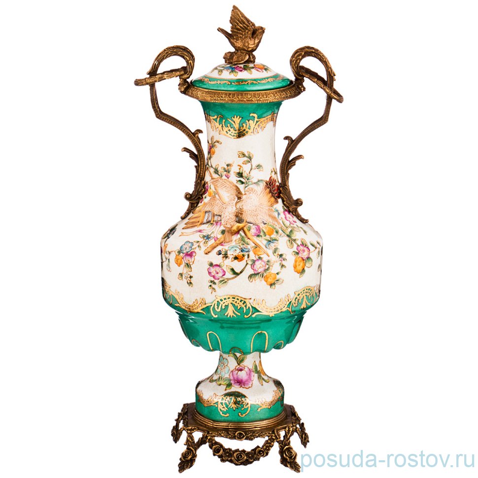 Декоративная ваза 38 см с крышкой н/н "Lefard" / 191310