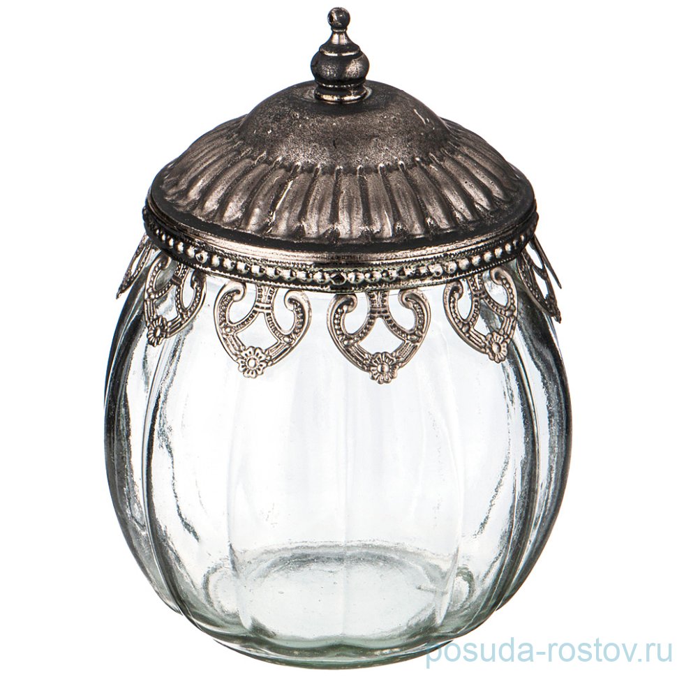 Ваза декоративная 11 х 12,5 см с металлической крышкой / 209364