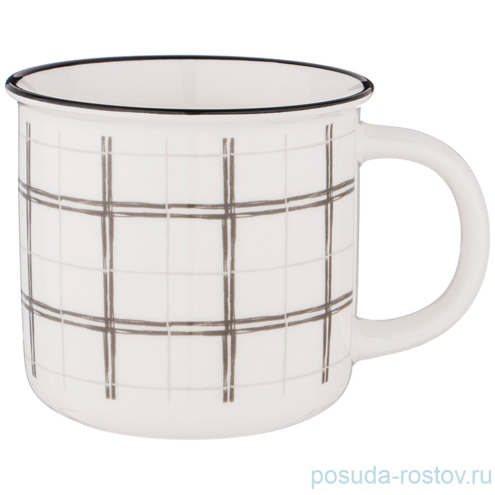Кружка 400 мл "break time /клетка" / 228766