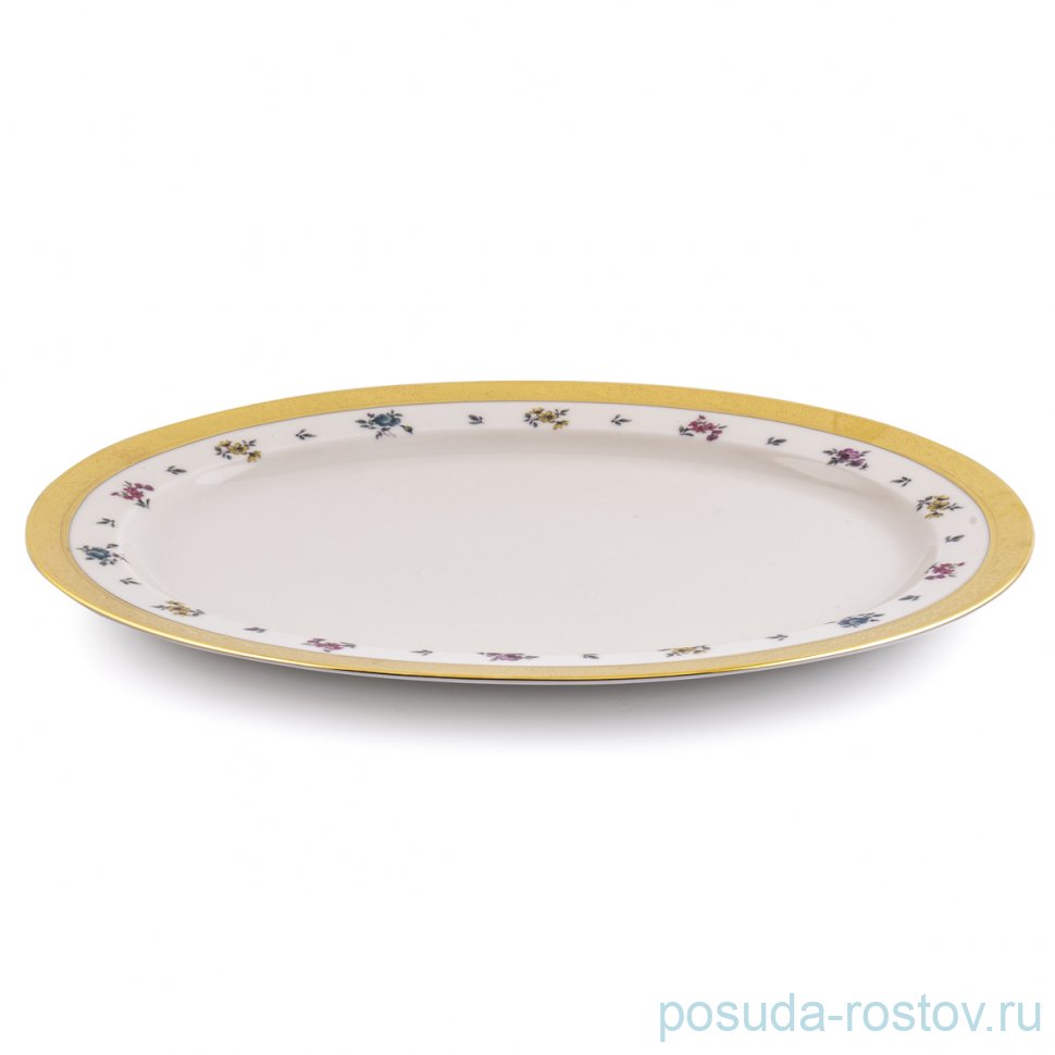 Блюдо 36 см овальное "Констанц /Цветы /золото" крем  / 253155 Блюдо 36 см овальное "Констанц /Цветы /золото" крем  / 253155