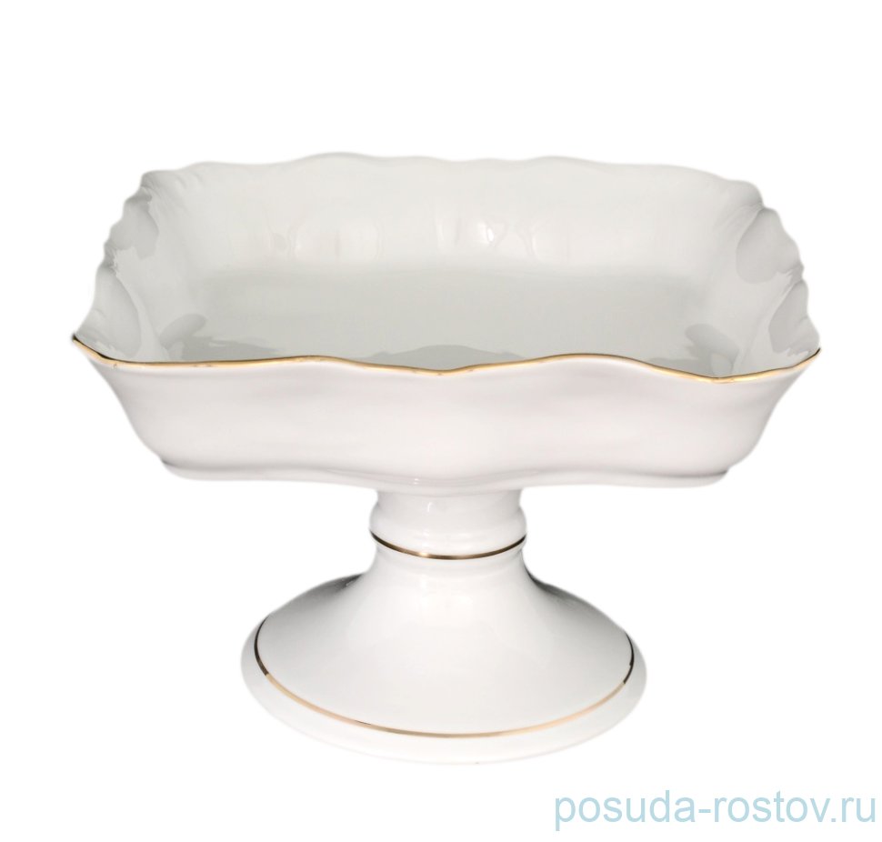 Салатник 26 см квадратный н/н "Корона /Отводка золото" / 088796
